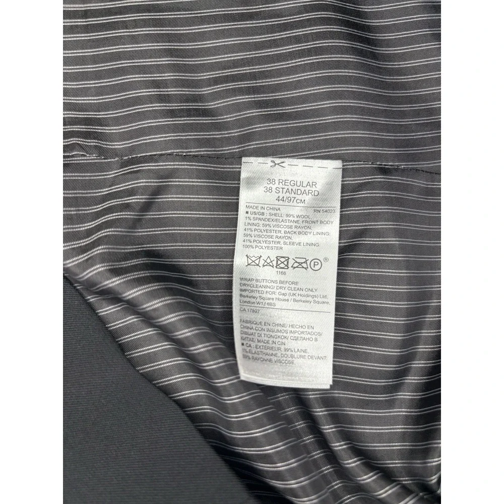 Banana Republic Blazer 38R Black Marzotto Super 120'S Standard Fit Suit Jacket